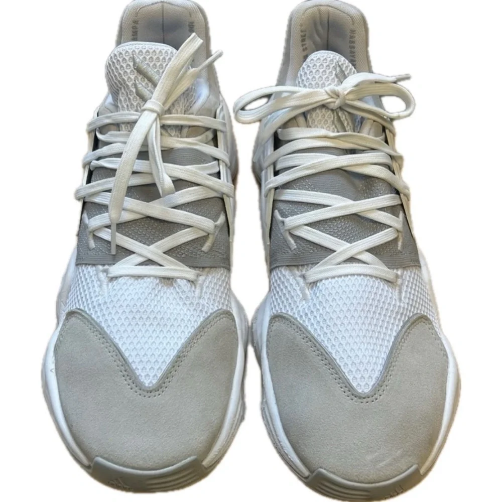 Adidas James Harden Vol 4 White Gray Basketball Shoes Mens Size 14 EF9653